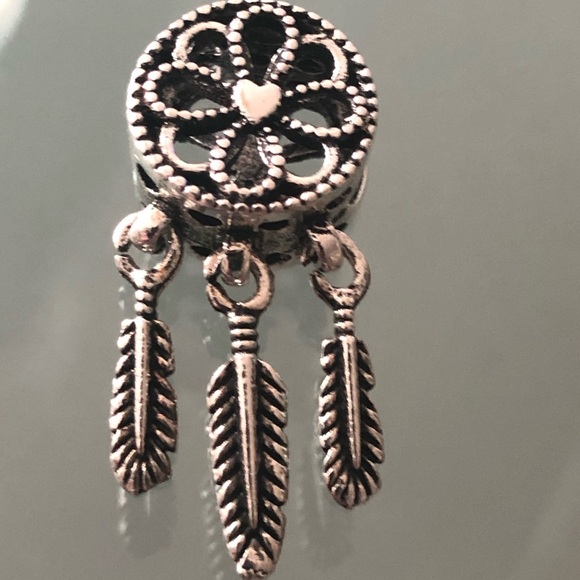 Dream catcher feathers charm pendant silver New! - Picture 4 of 5